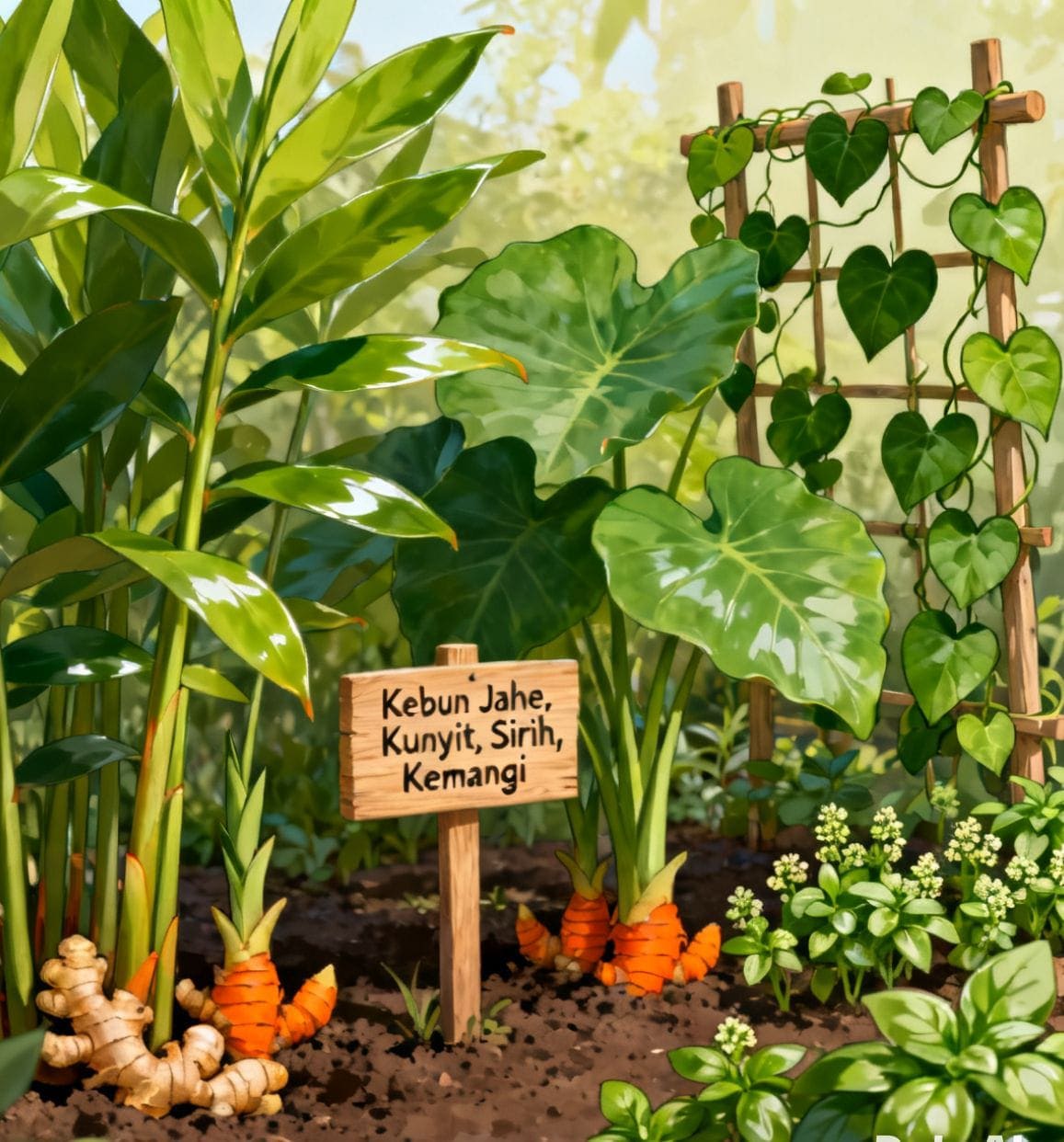 Ilustrasi Taman Obat Keluarga (TOGA) AI