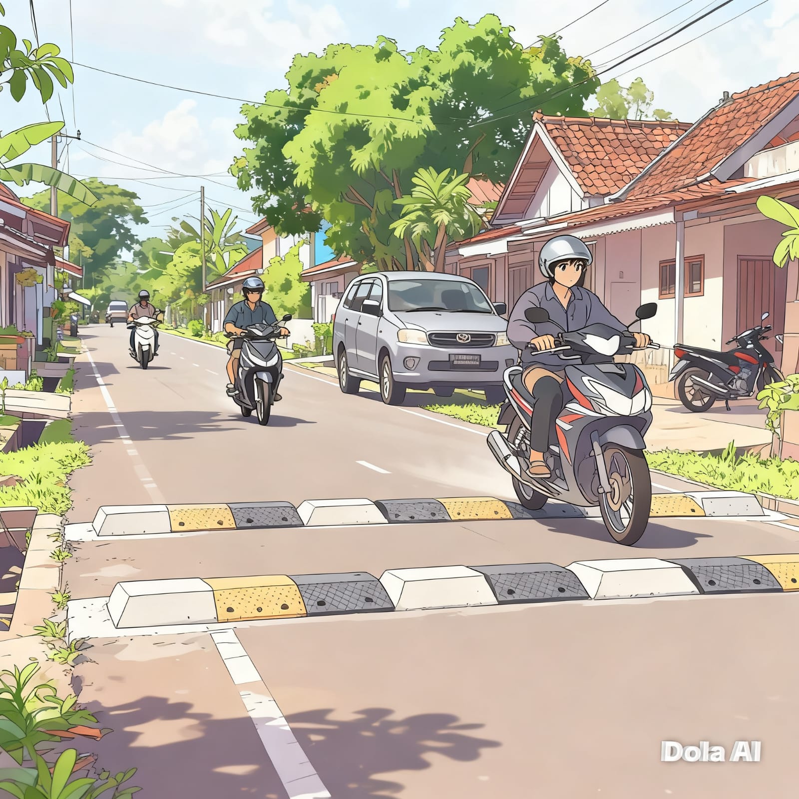 Ilustrasi Polisi Tidur (AI)