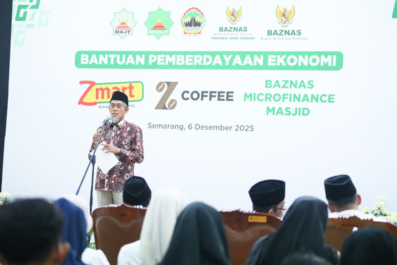 Peluncuran Bantuan Pemberdayaan Ekonomi melalui Zmart, ZCoffee, dan Baznas Microfinance Masjid (BMM) wilayah Provinsi Jawa Tengah di MAJT, Sabtu 6 Desember 2025. (foto: Pemprov Jateng)