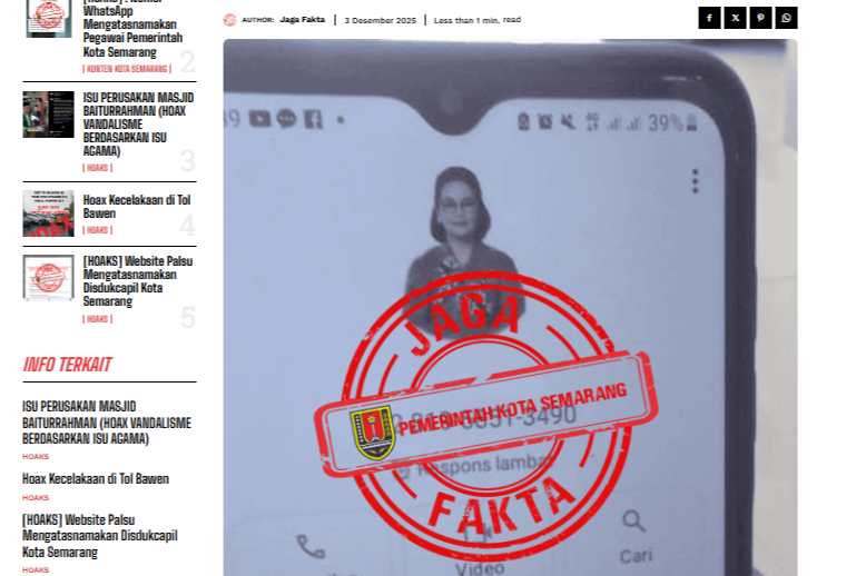 Nama Wali Kota Semarang Agustina Wilujeng dicatut untuk penipuan lewat WhatsApp (foto: Pemkot Semarang)