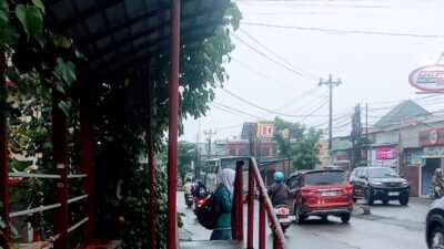 Salah satu dari puluhan halte BRT di jalan Wolter Monginsidi yang kini tak pernah lagi disinggahi bus Trans Semarang. (Foto: Fikri Bumantara)