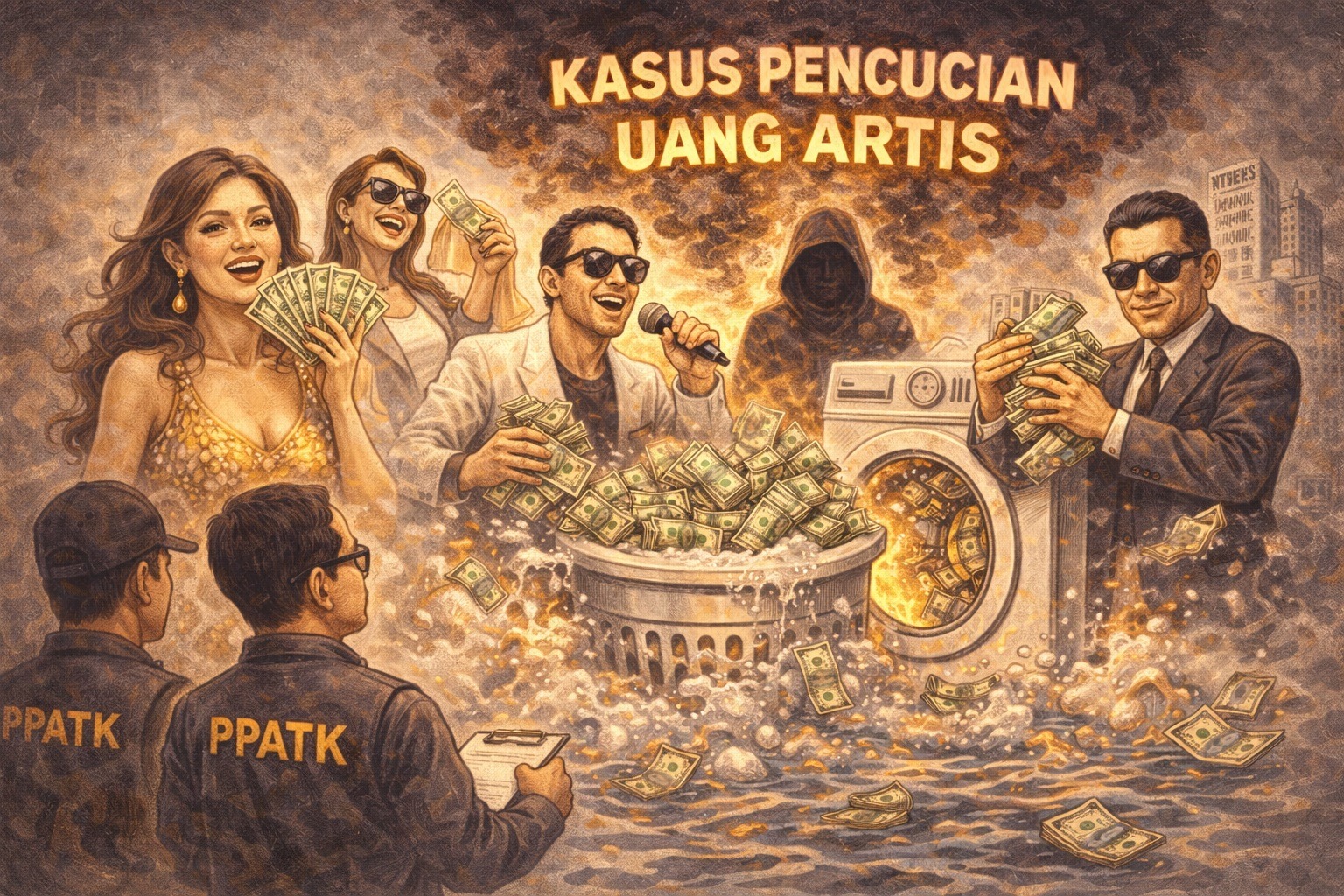 ilustrasi pencucian uang (AI Generated)