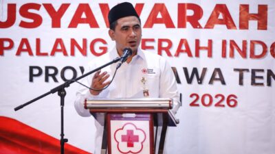 Wakil Gubernur Jateng Gus Yasin membuka Musda PMI Jawa Tengah di Kantor BPBD Semarang, Kamis 12 Februari 2026 (foto: Pemprov Jateng)
